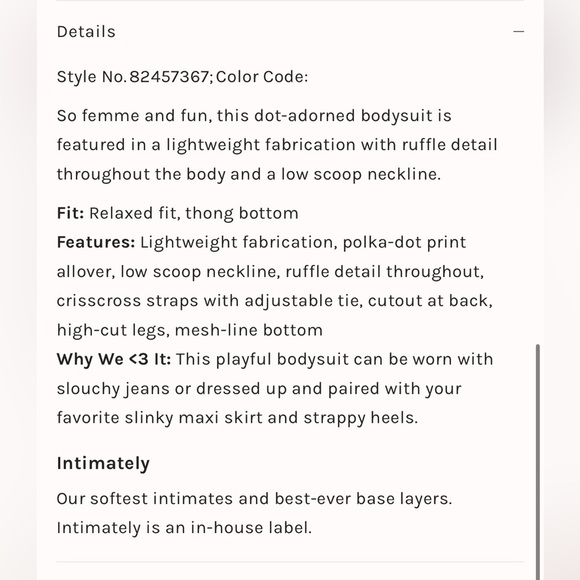 NWT Free People Bella Babe Bodysuit Green Polka Dot Ruffle - Picture 5 of 5